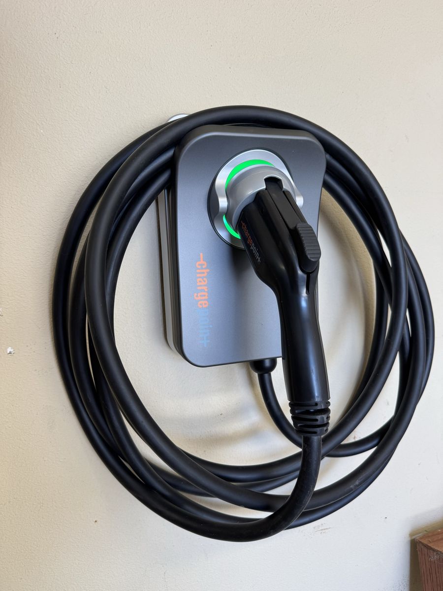 ChargePoint EV charger installed on a wall